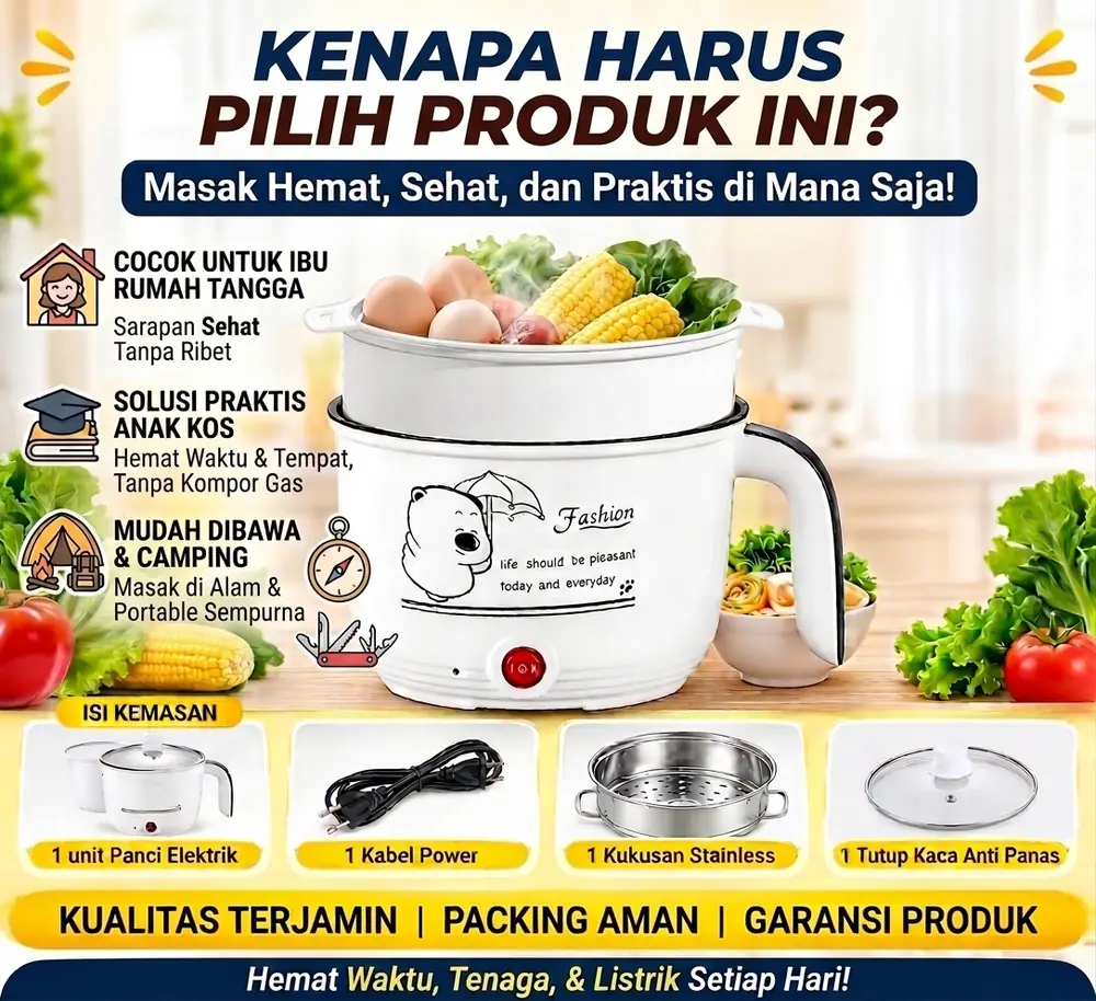 Kenapa Harus Pilih Panci Elektrik Anti Lengket — Masak Hemat, Sehat, Praktis